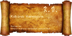 Kubina Vanessza névjegykártya